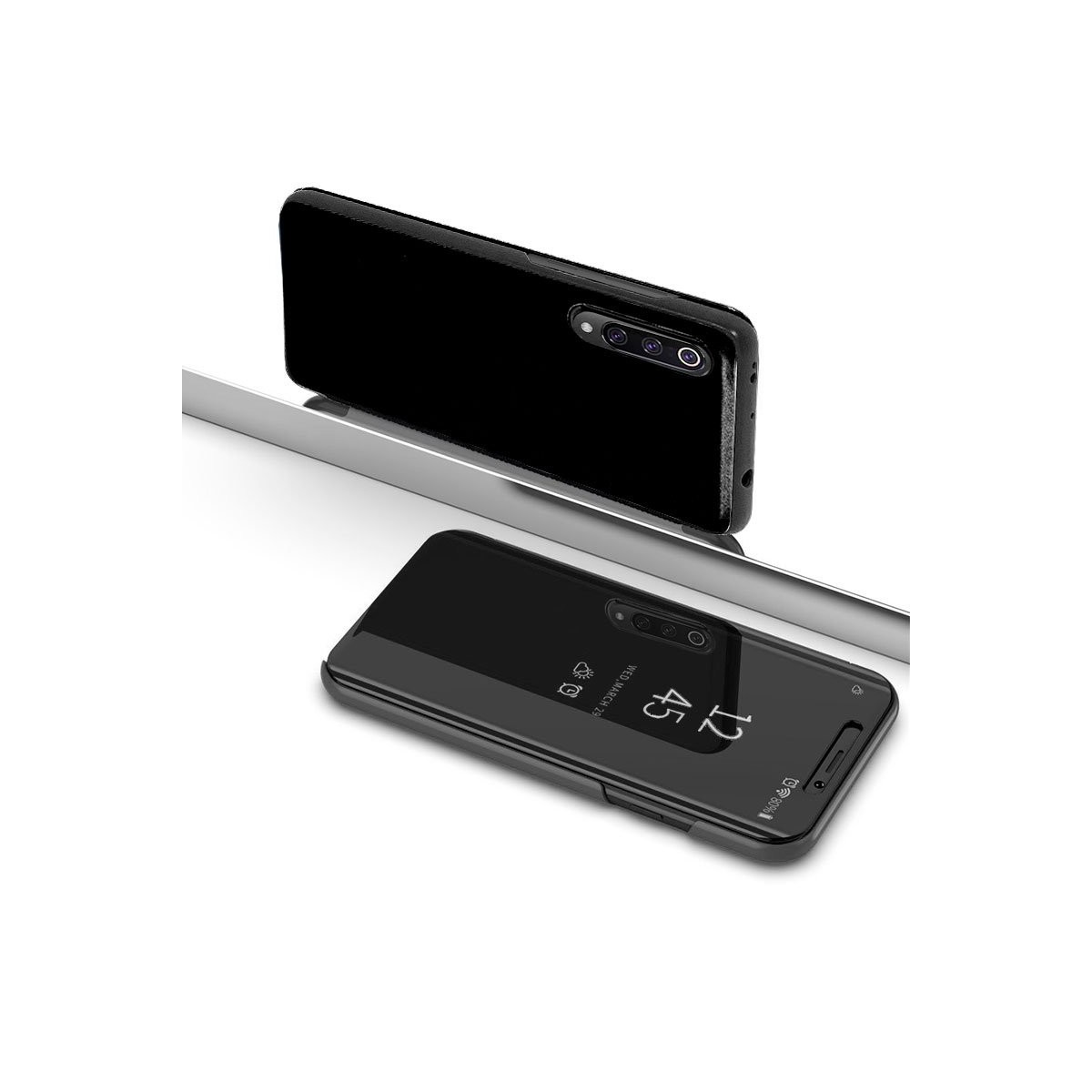Funda Flip Cover Clear View para Xiaomi Mi 9 color Negra