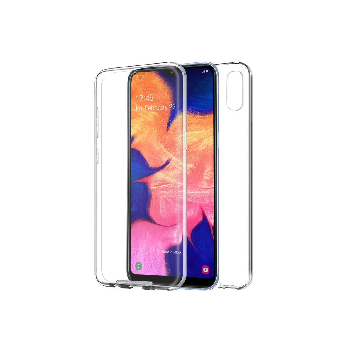 Funda Completa Transparente Pc + Tpu Full Body 360 para Samsung Galaxy A10