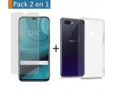 Pack 2 En 1 Funda Gel Transparente + Protector Cristal Templado para Oppo AX7