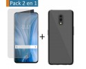 Pack 2 En 1 Funda Gel Transparente + Protector Cristal Templado para Oppo Reno
