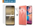 Pack 2 En 1 Funda Gel Transparente + Protector Cristal Templado para Samsung Galaxy A20e 5.8