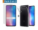 Pack 2 En 1 Funda Gel Transparente + Protector Cristal Templado para Xiaomi Mi 9