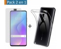 Pack 2 En 1 Funda Gel Transparente + Protector Cristal Templado para Xiaomi Mi 9T / Mi 9T Pro