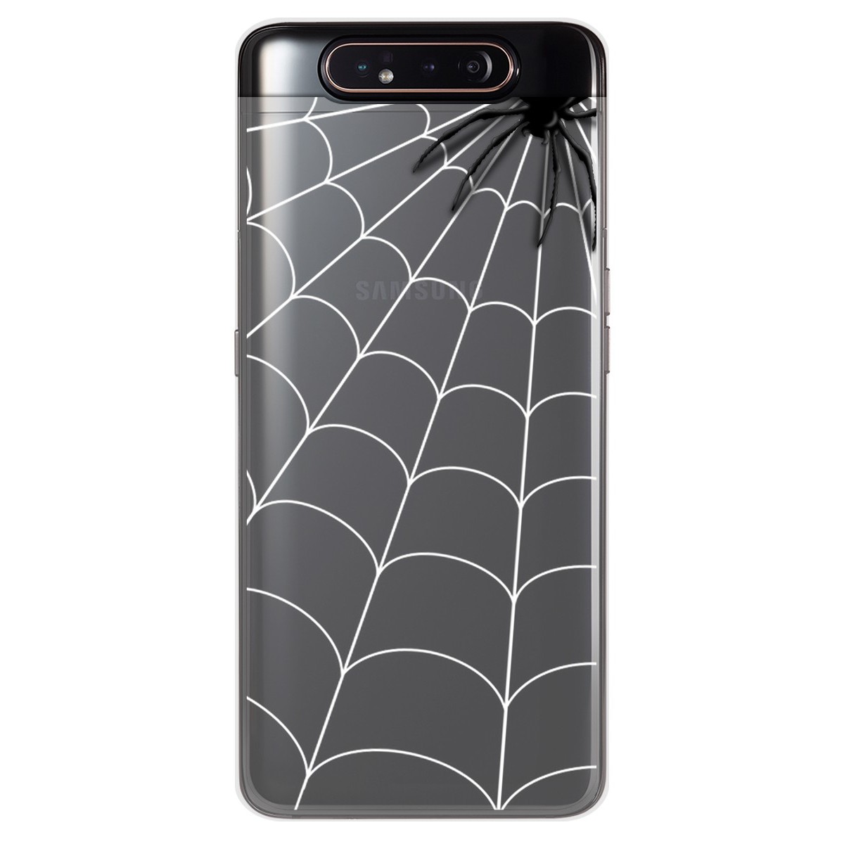 Funda Gel Transparente para Samsung Galaxy A80 diseño Araña Dibujos