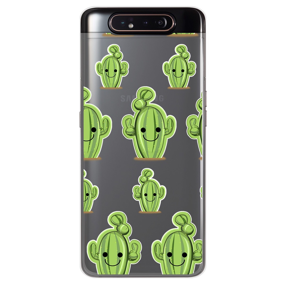 Funda Gel Transparente para Samsung Galaxy A80 diseño Cactus Dibujos