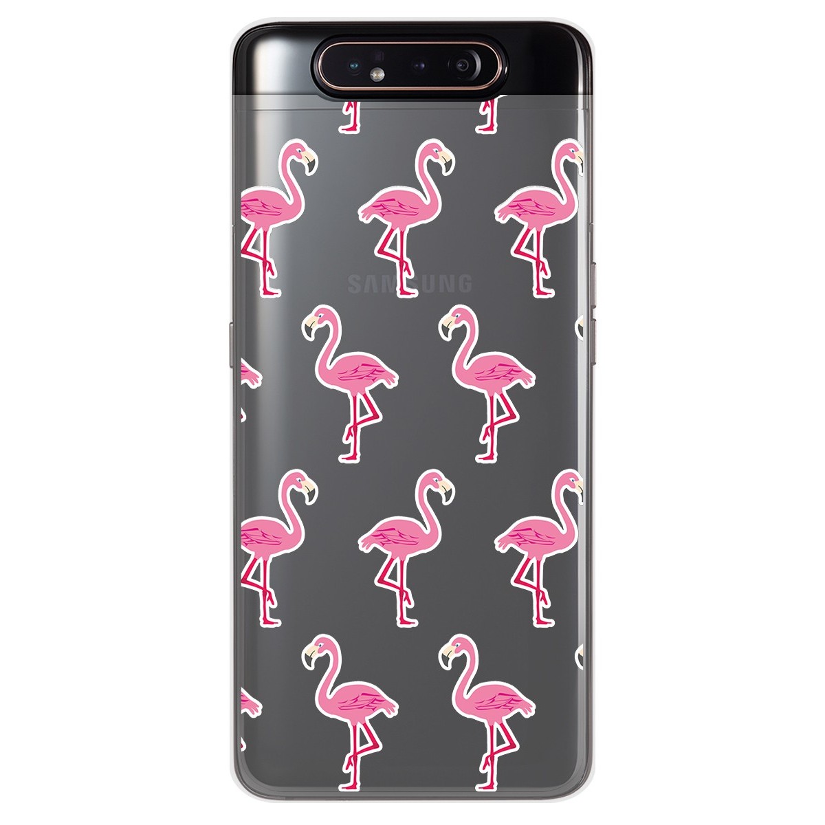 Funda Gel Transparente para Samsung Galaxy A80 diseño Flamenco Dibujos