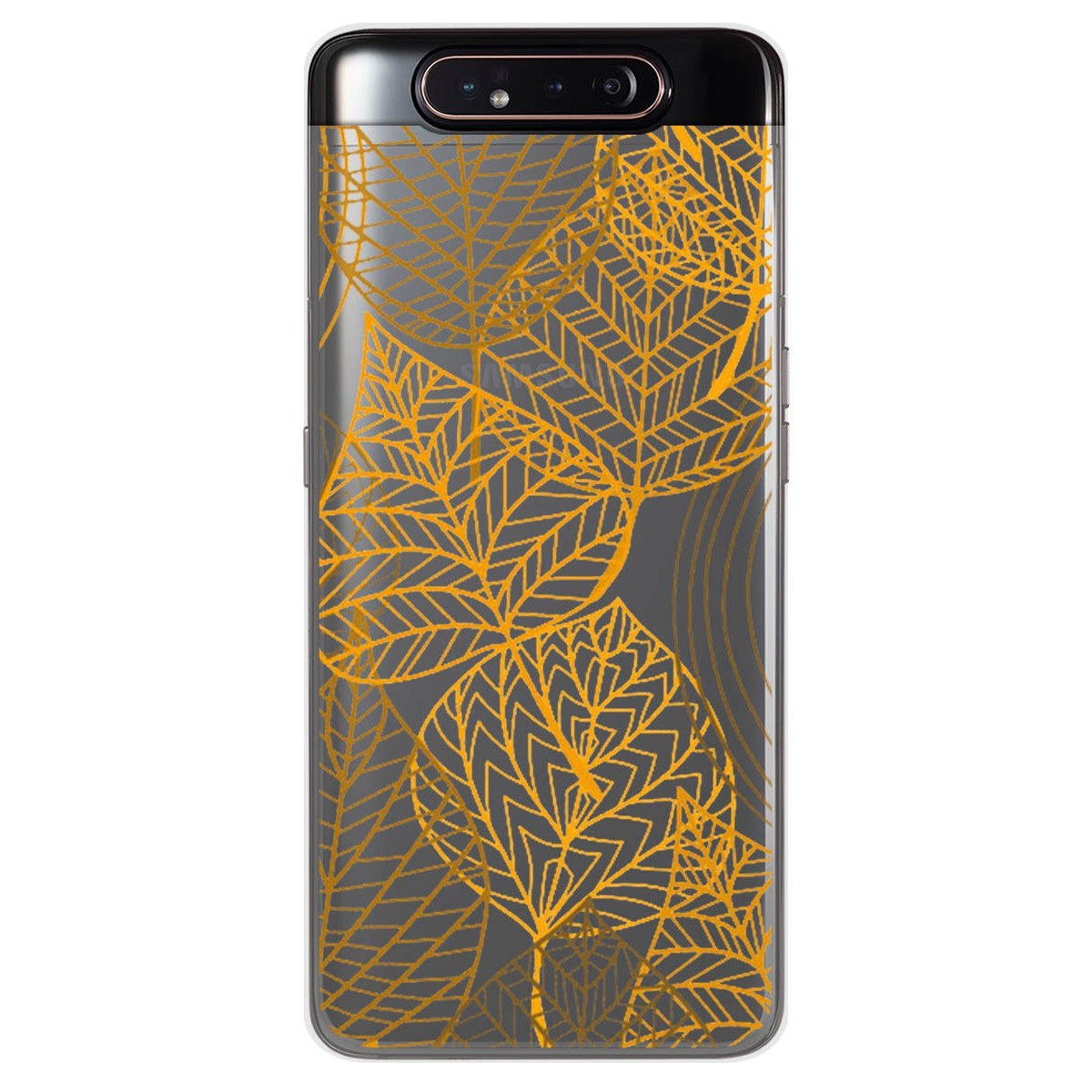 Funda Gel Transparente para Samsung Galaxy A80 diseño Hojas Dibujos