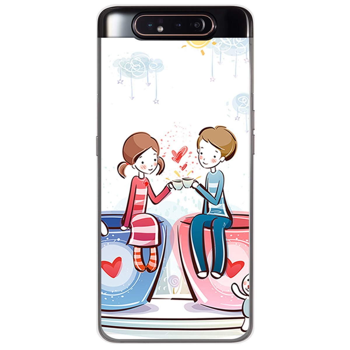 Funda Gel Tpu para Samsung Galaxy A80 diseño Café Dibujos