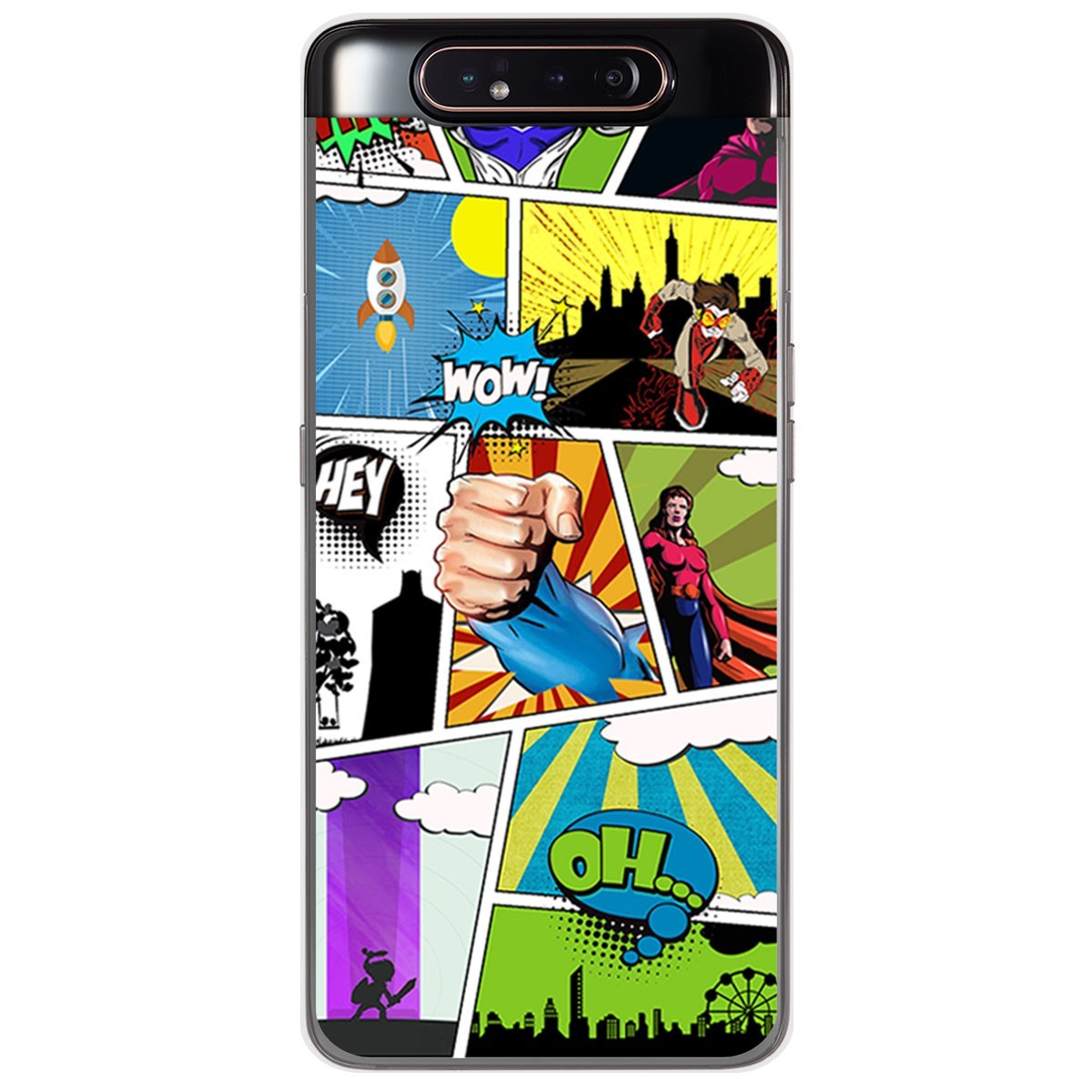Funda Gel Tpu para Samsung Galaxy A80 diseño Comic Dibujos