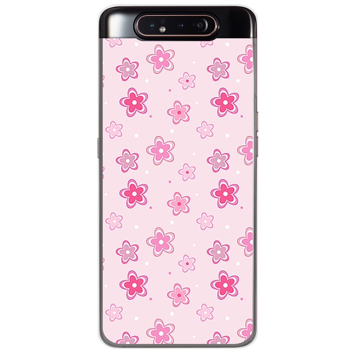 Funda Gel Tpu para Samsung Galaxy A80 diseño Flores Dibujos