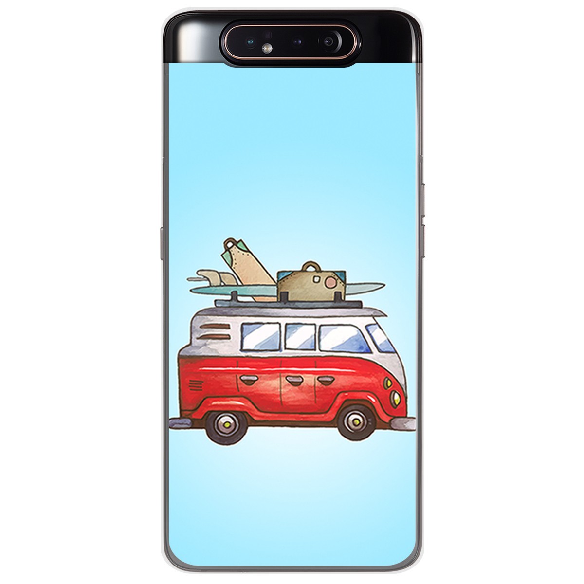 Funda Gel Tpu para Samsung Galaxy A80 diseño Furgoneta Dibujos