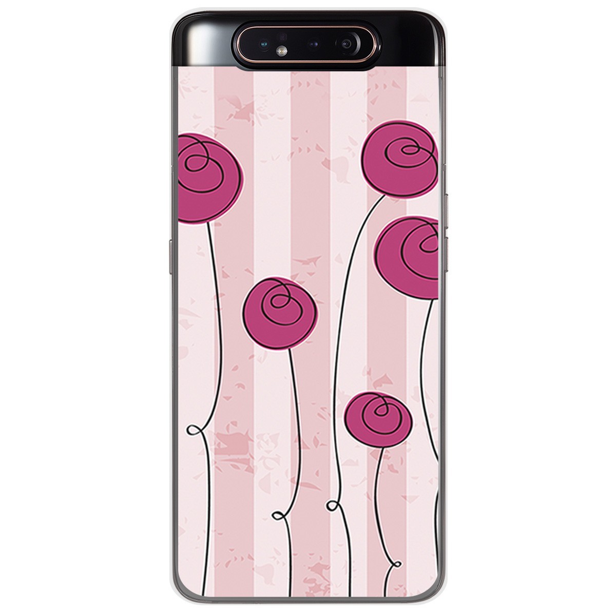 Funda Gel Tpu para Samsung Galaxy A80 diseño Flores Vintage Dibujos