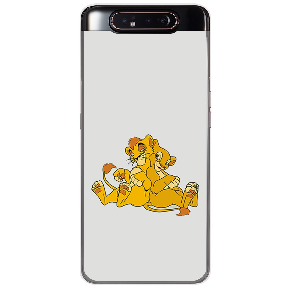 Funda Gel Tpu para Samsung Galaxy A80 diseño Leones Dibujos