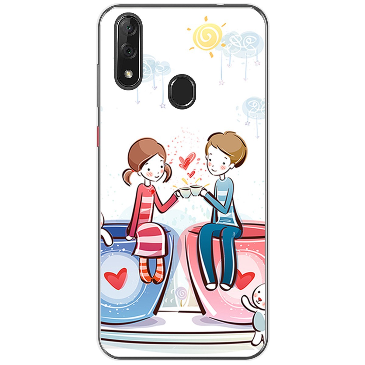 Funda Gel Tpu para Zte Blade V10 diseño Café Dibujos