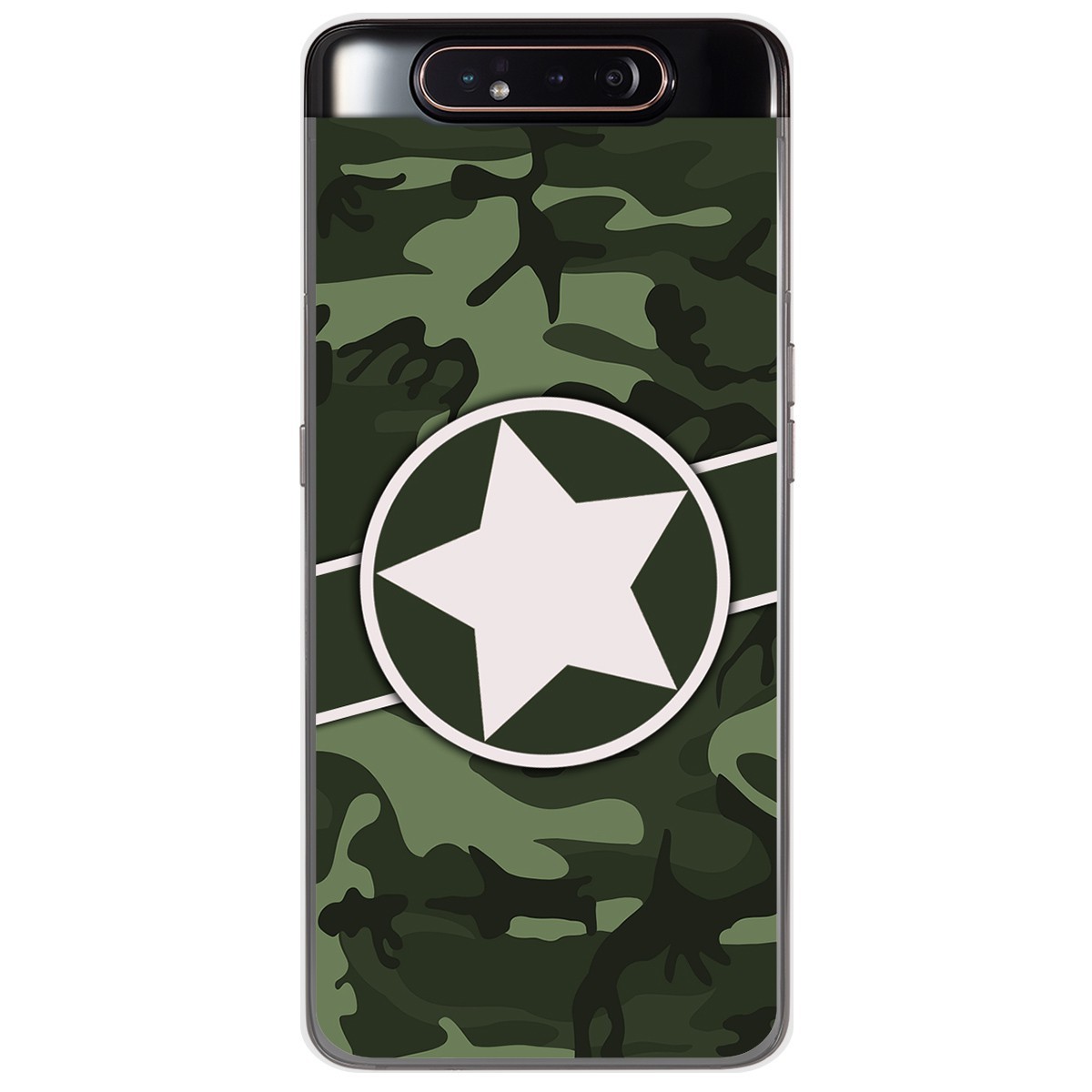 Funda Gel Tpu para Samsung Galaxy A80 diseño Camuflaje 01 Dibujos