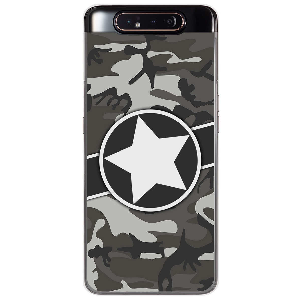 Funda Gel Tpu para Samsung Galaxy A80 diseño Camuflaje 02 Dibujos
