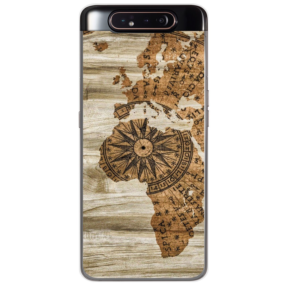 Funda Gel Tpu para Samsung Galaxy A80 diseño Madera 07 Dibujos