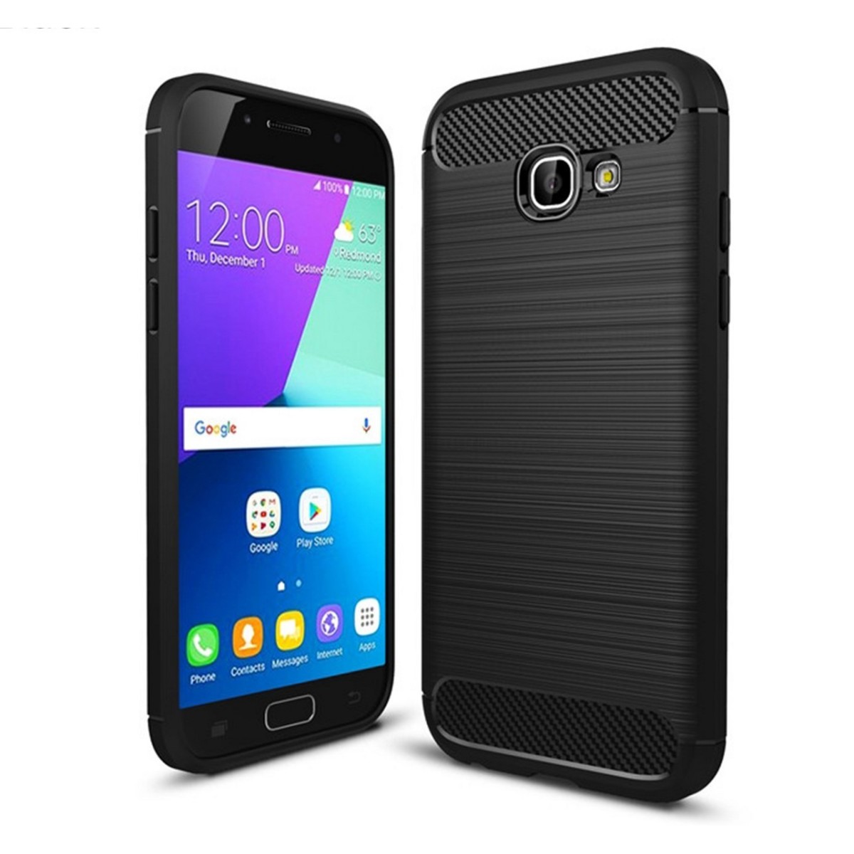 Funda Gel Tpu Tipo Carbon Negra para Samsung Galaxy A5 (2017)