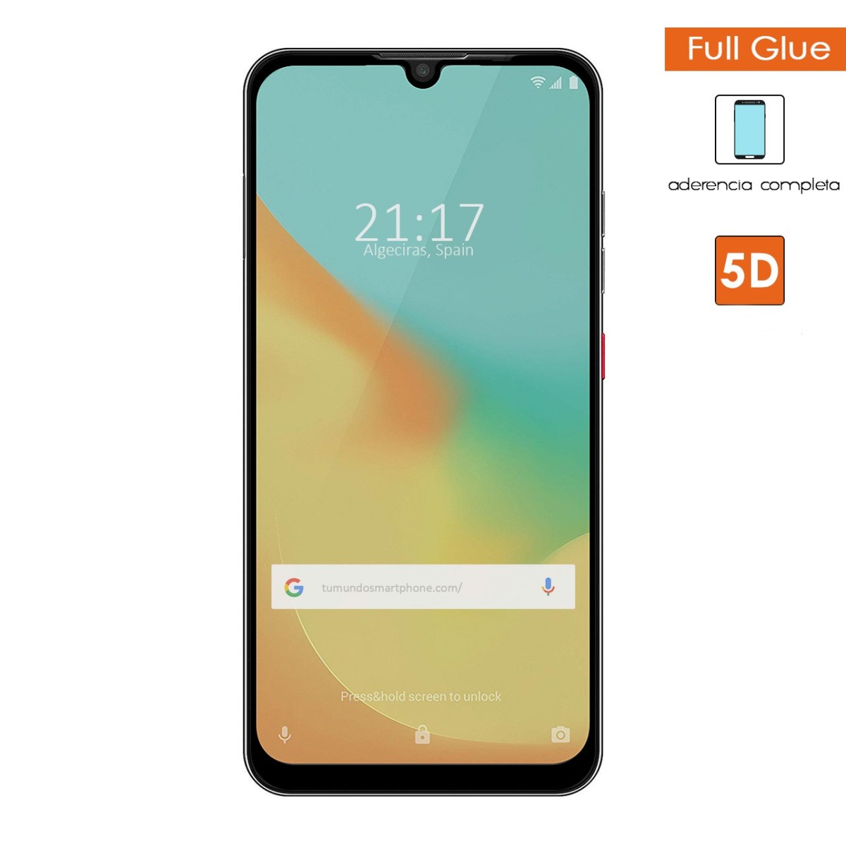 Protector Cristal Templado Completo 5D Full Glue Negro para Zte Blade V10 vita / Orange Neva Play Vidrio