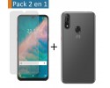 Pack 2 En 1 Funda Gel Transparente + Protector Cristal Templado para Zte Blade V10