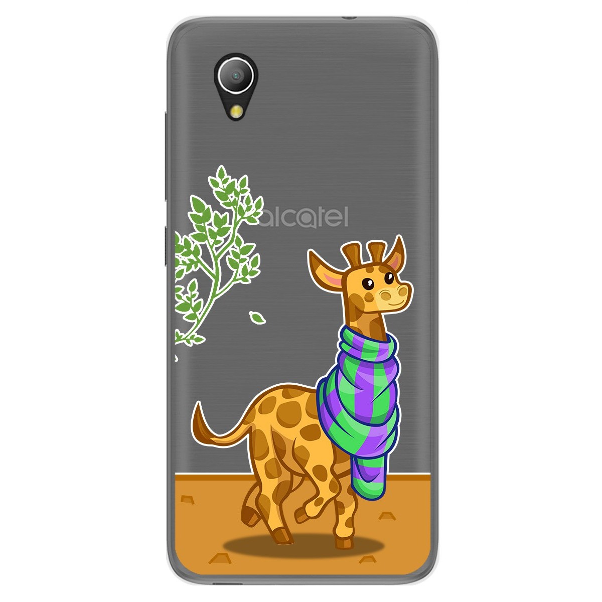 Funda Gel Transparente para Alcatel 1 diseño Jirafa Dibujos