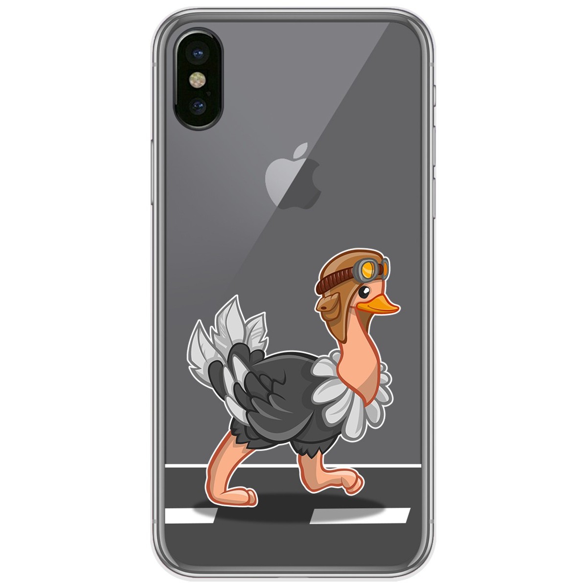 Funda Gel Transparente para Iphone  X / Xs diseño Avestruz Dibujos