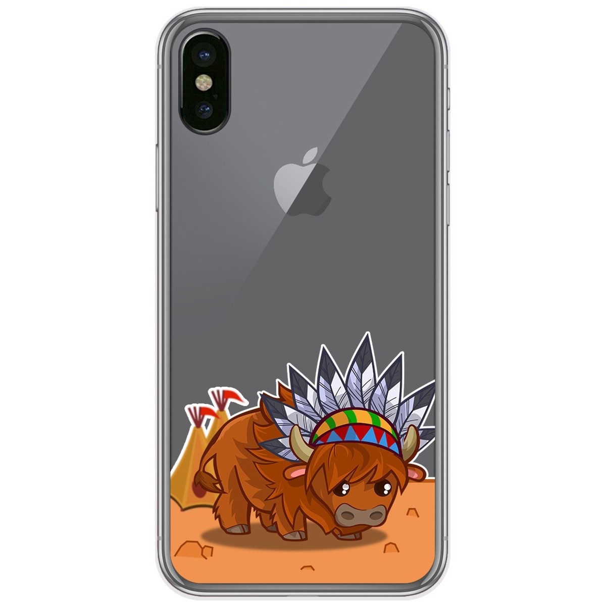 Funda Gel Transparente para Iphone  X / Xs diseño Bufalo Dibujos