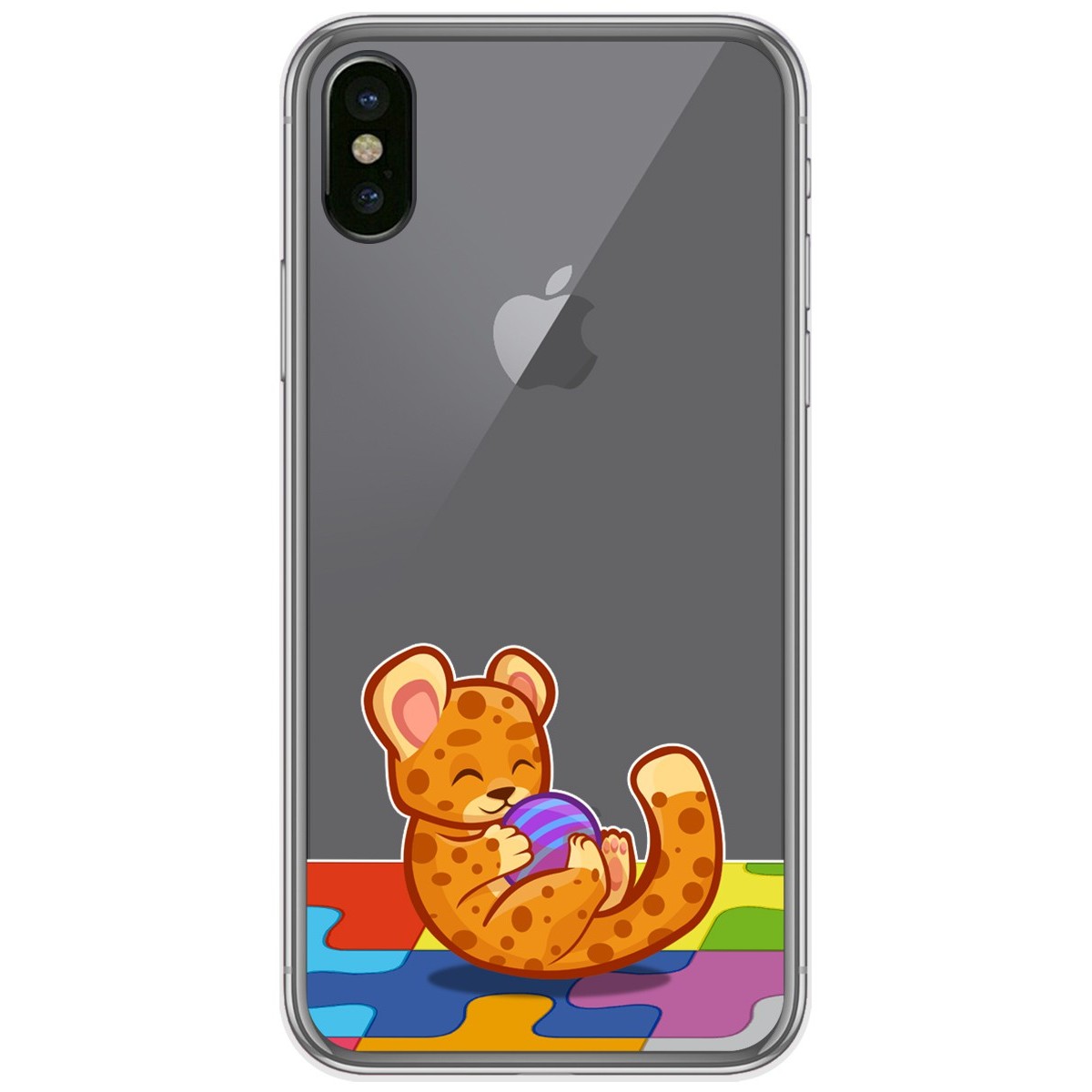Funda Gel Transparente para Iphone  X / Xs diseño Leopardo Dibujos