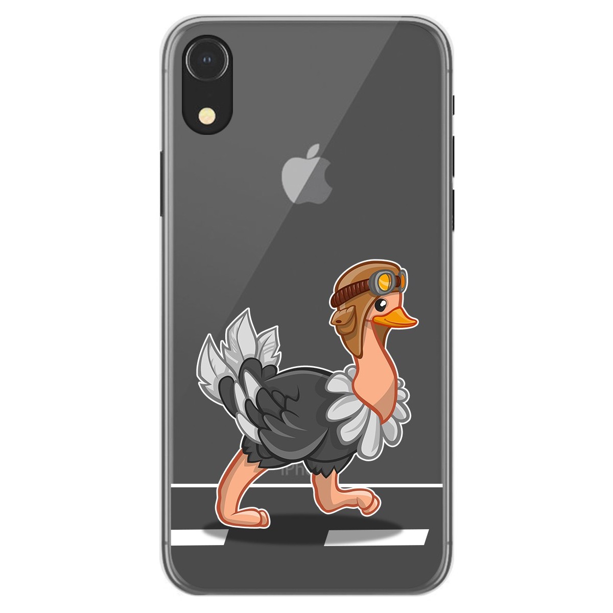 Funda Gel Transparente para Iphone Xr diseño Avestruz Dibujos