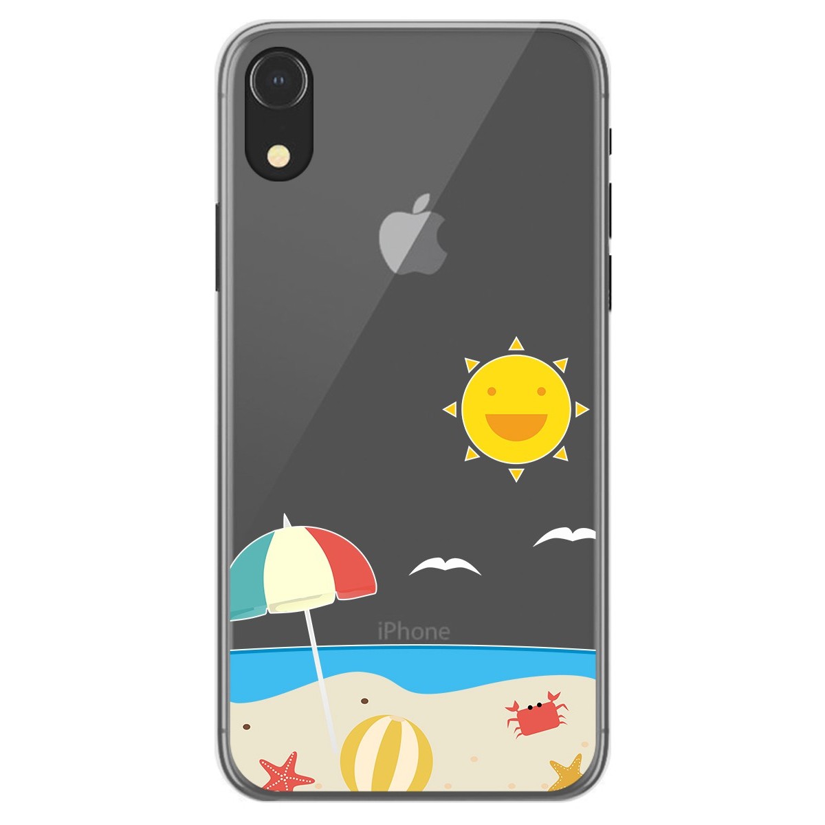 Funda Gel Transparente para Iphone Xr diseño Playa Dibujos