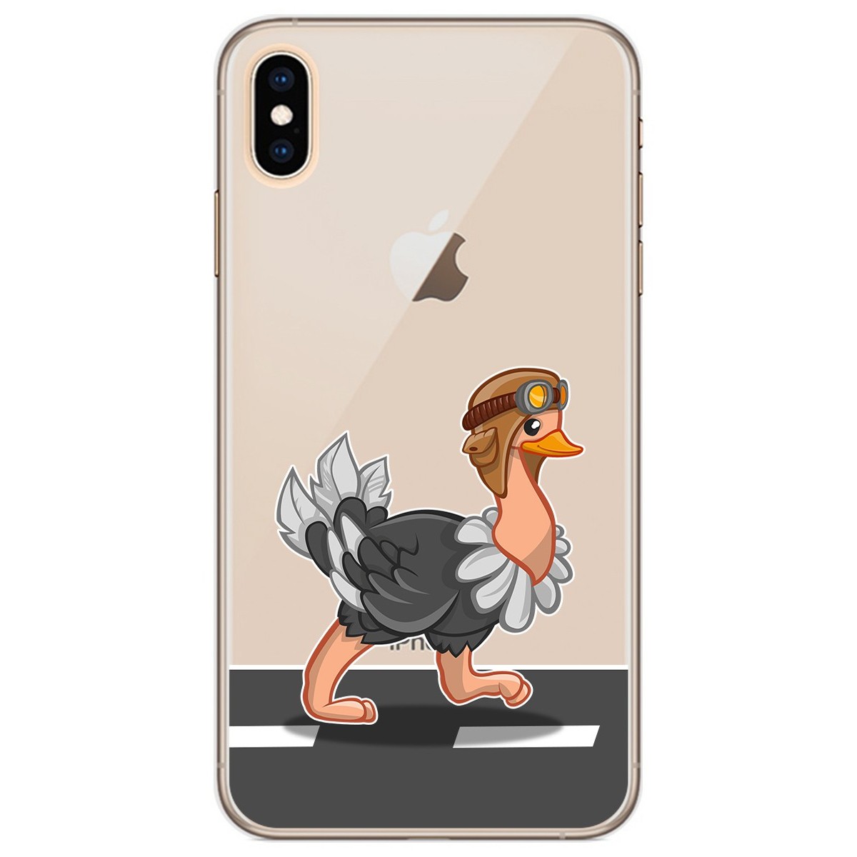 Funda Gel Transparente para Iphone Xs Max diseño Avestruz Dibujos