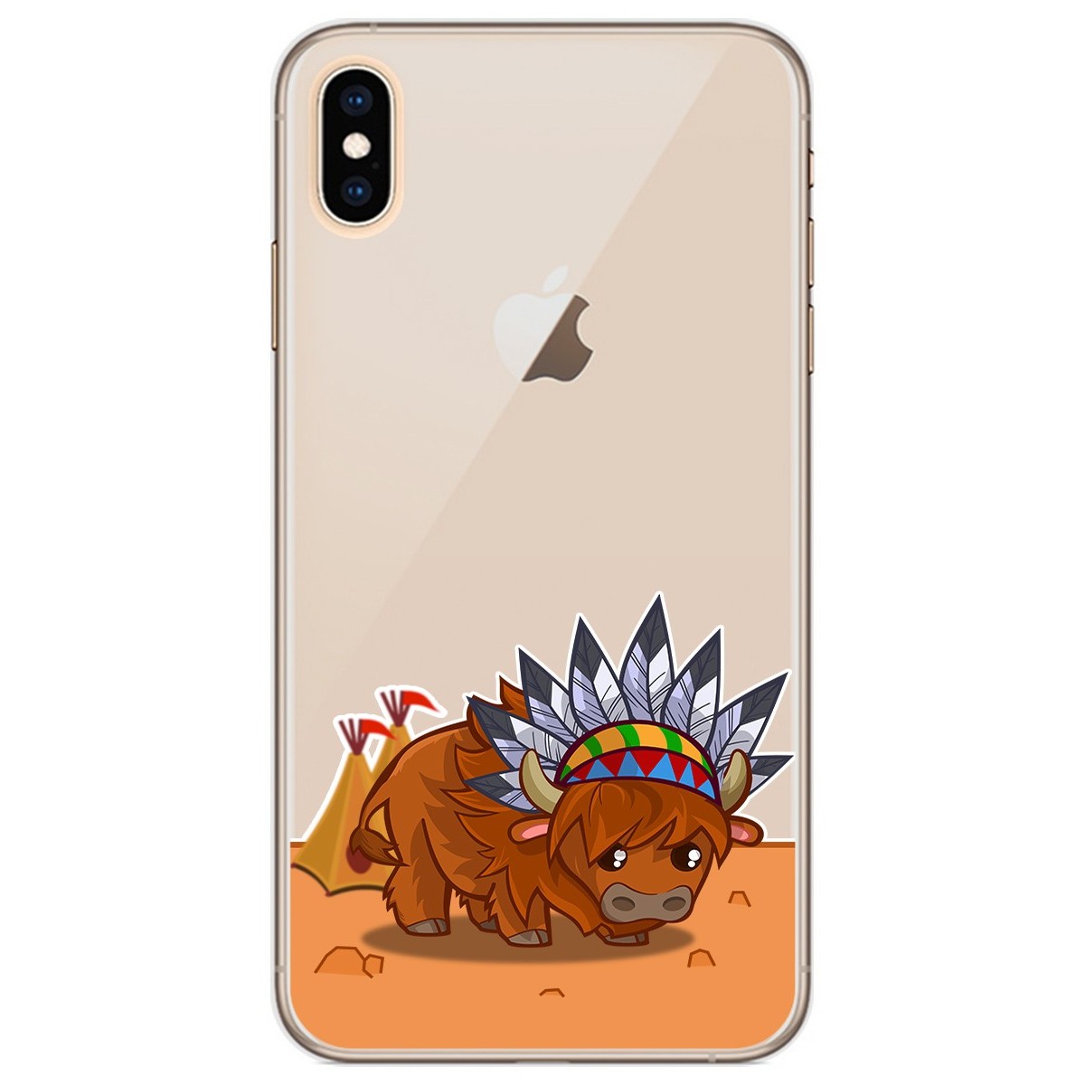 Funda Gel Transparente para Iphone Xs Max diseño Bufalo Dibujos