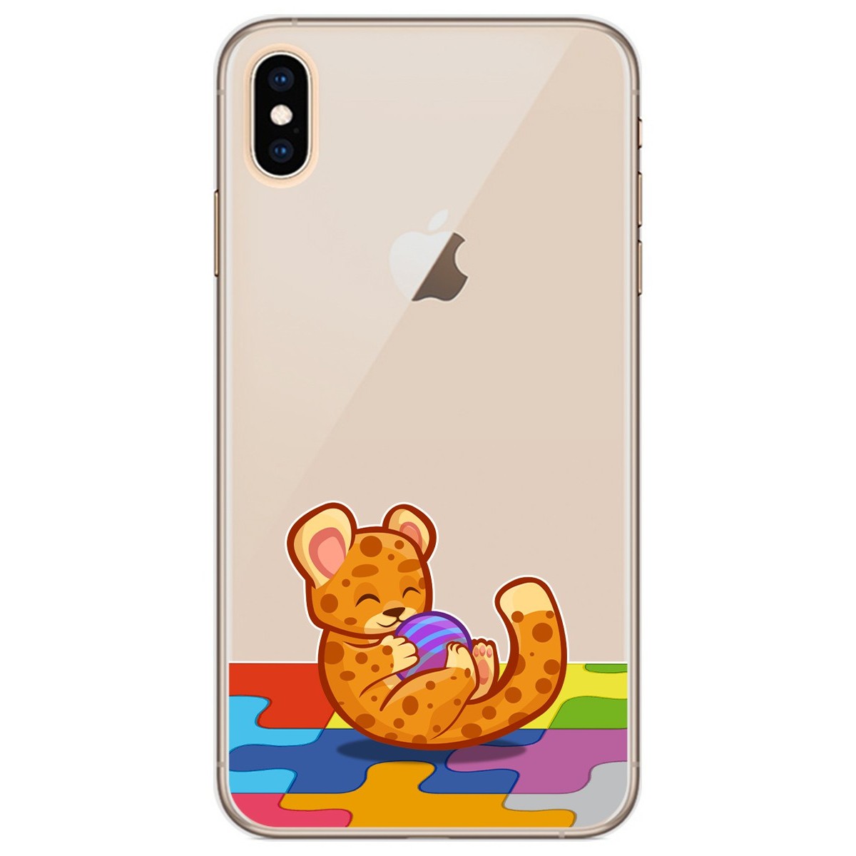 Funda Gel Transparente para Iphone Xs Max diseño Leopardo Dibujos