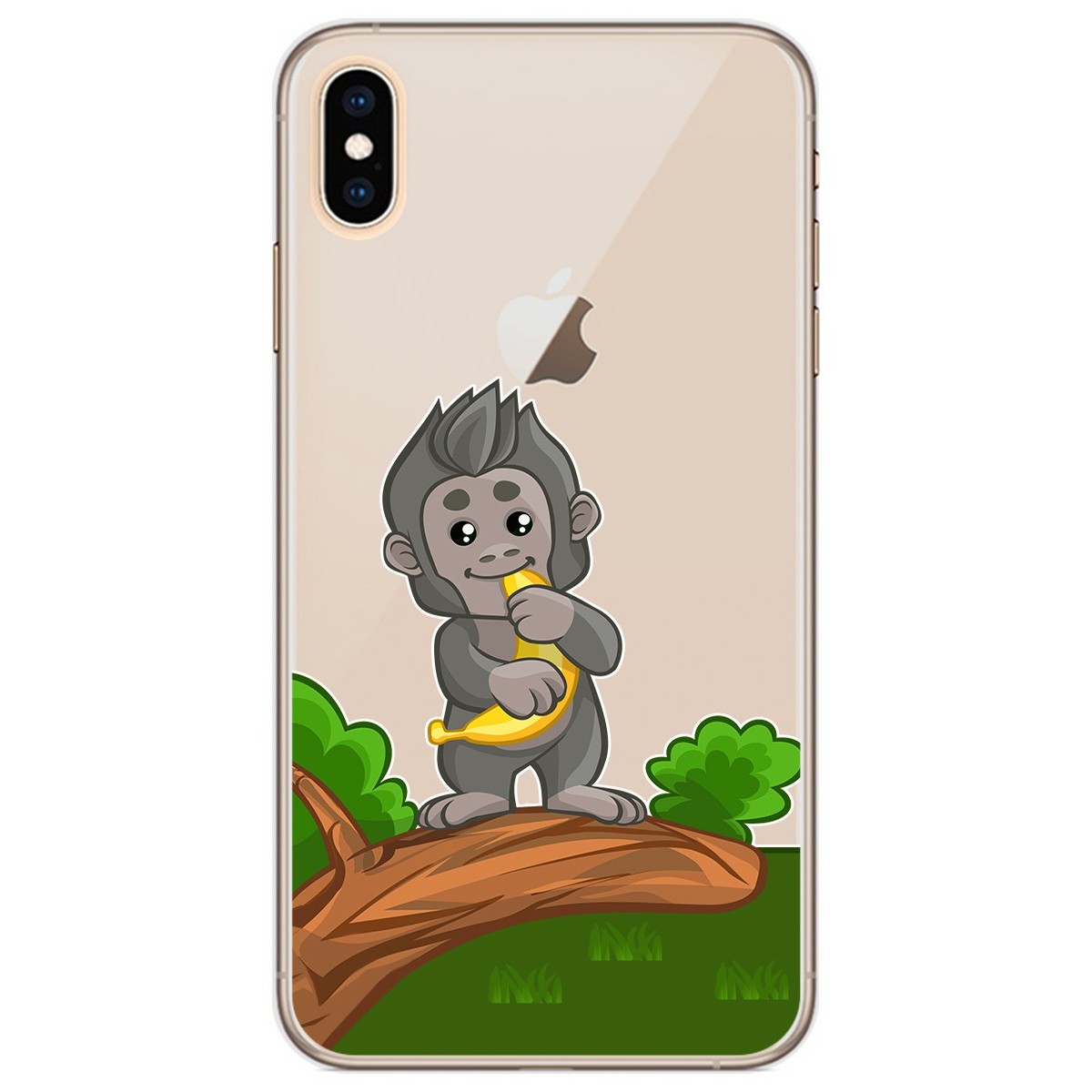 Funda Gel Transparente para Iphone Xs Max diseño Mono Dibujos