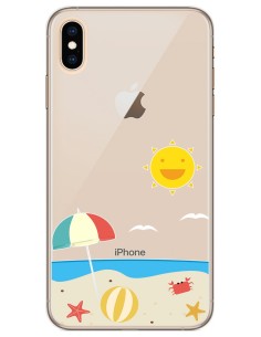 Funda Gel Transparente para Iphone Xs Max diseño Playa Dibujos