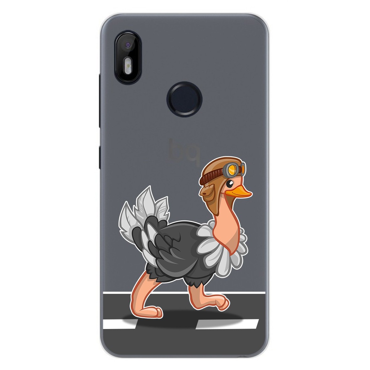 Funda Gel Transparente para Bq Aquaris C diseño Avestruz Dibujos