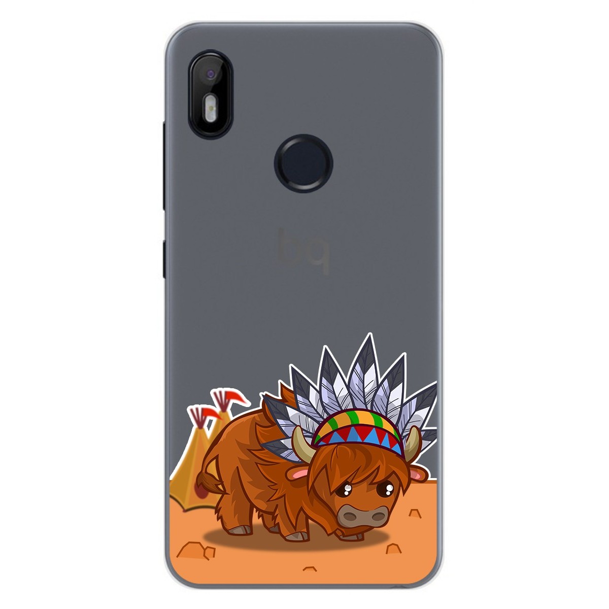 Funda Gel Transparente para Bq Aquaris C diseño Bufalo Dibujos