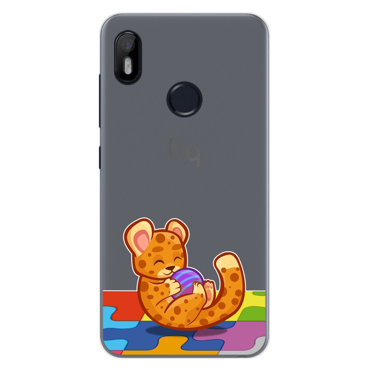 Funda Gel Transparente para Bq Aquaris C diseño Leopardo Dibujos
