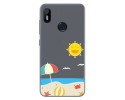 Funda Gel Transparente para Bq Aquaris C diseño Playa Dibujos