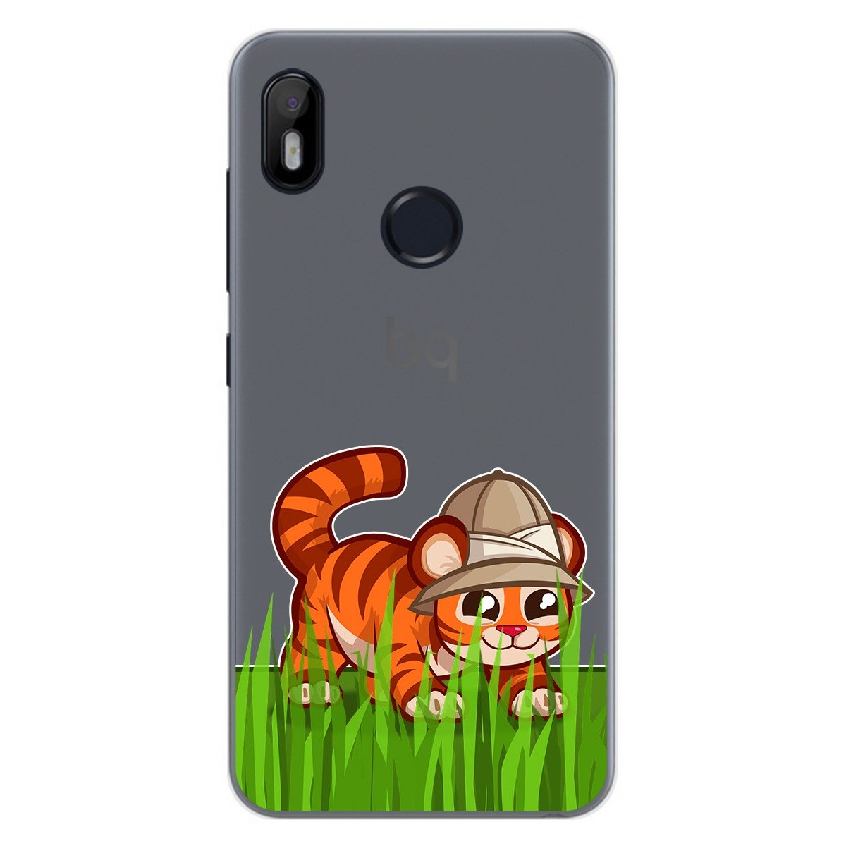 Funda Gel Transparente para Bq Aquaris C diseño Tigre Dibujos