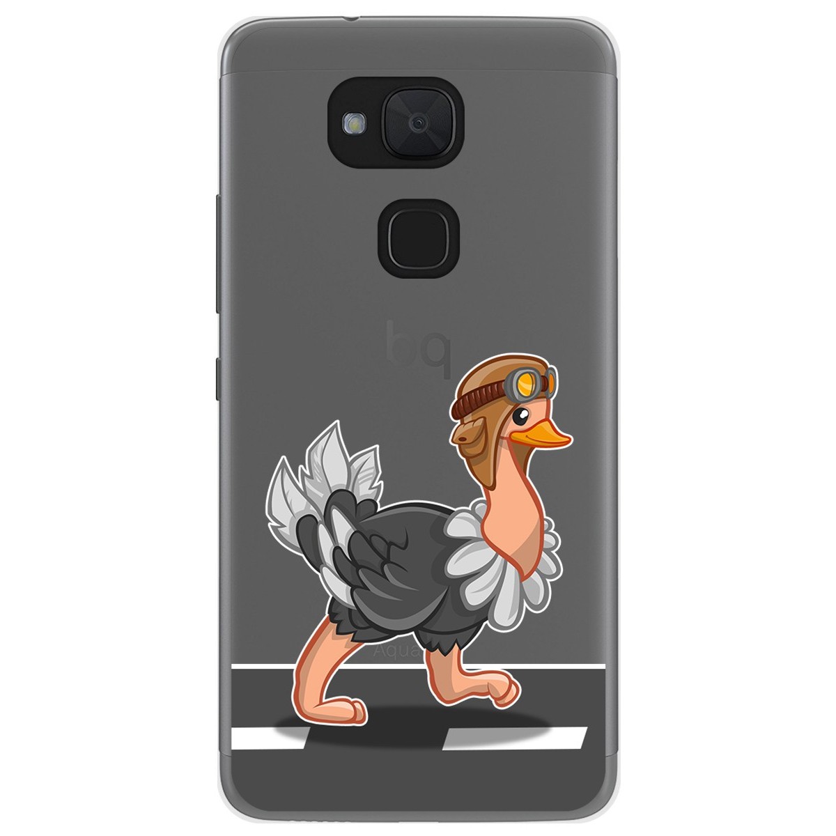 Funda Gel Transparente para Bq Aquaris V Plus / Vs Plus diseño Avestruz Dibujos