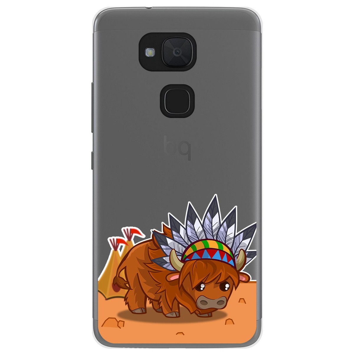 Funda Gel Transparente para Bq Aquaris V Plus / Vs Plus diseño Bufalo Dibujos