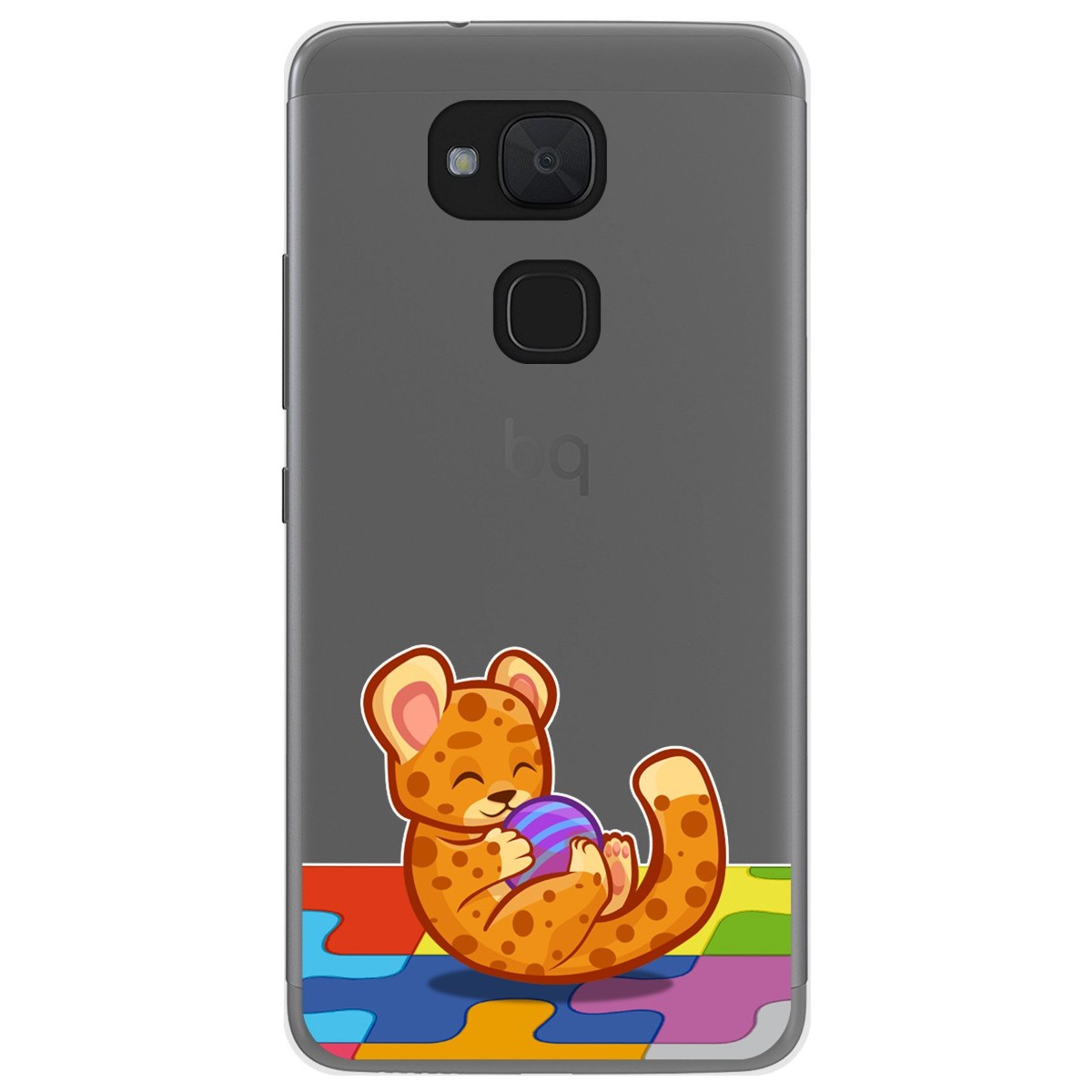 Funda Gel Transparente para Bq Aquaris V Plus / Vs Plus diseño Leopardo Dibujos