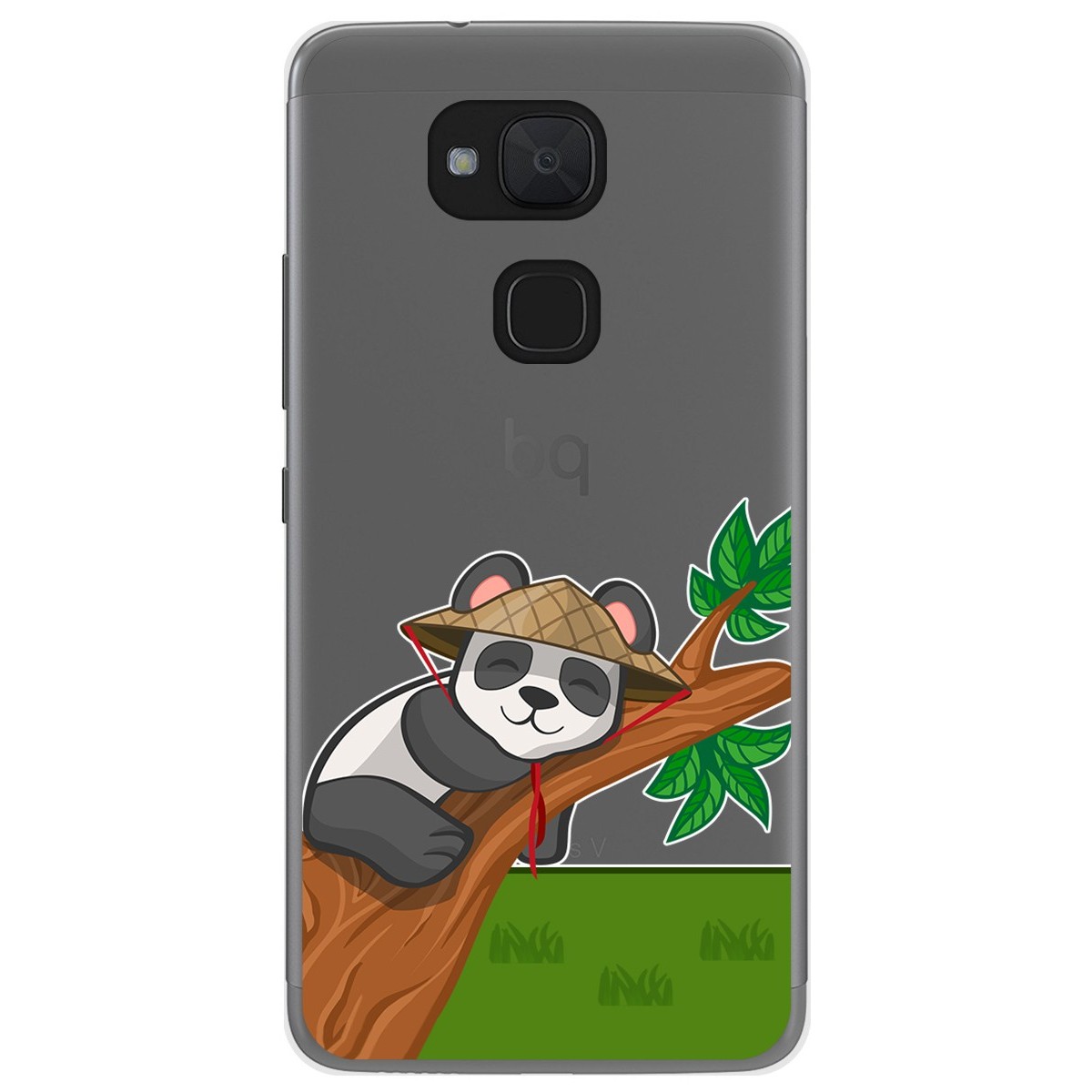 Funda Gel Transparente para Bq Aquaris V Plus / Vs Plus diseño Panda Dibujos