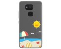 Funda Gel Transparente para Bq Aquaris V Plus / Vs Plus diseño Playa Dibujos