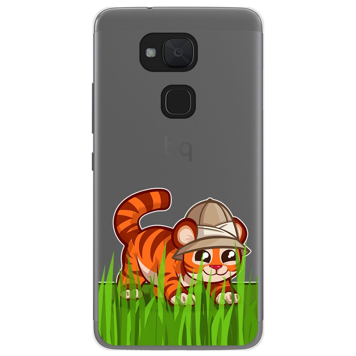 Funda Gel Transparente para Bq Aquaris V Plus / Vs Plus diseño Tigre Dibujos