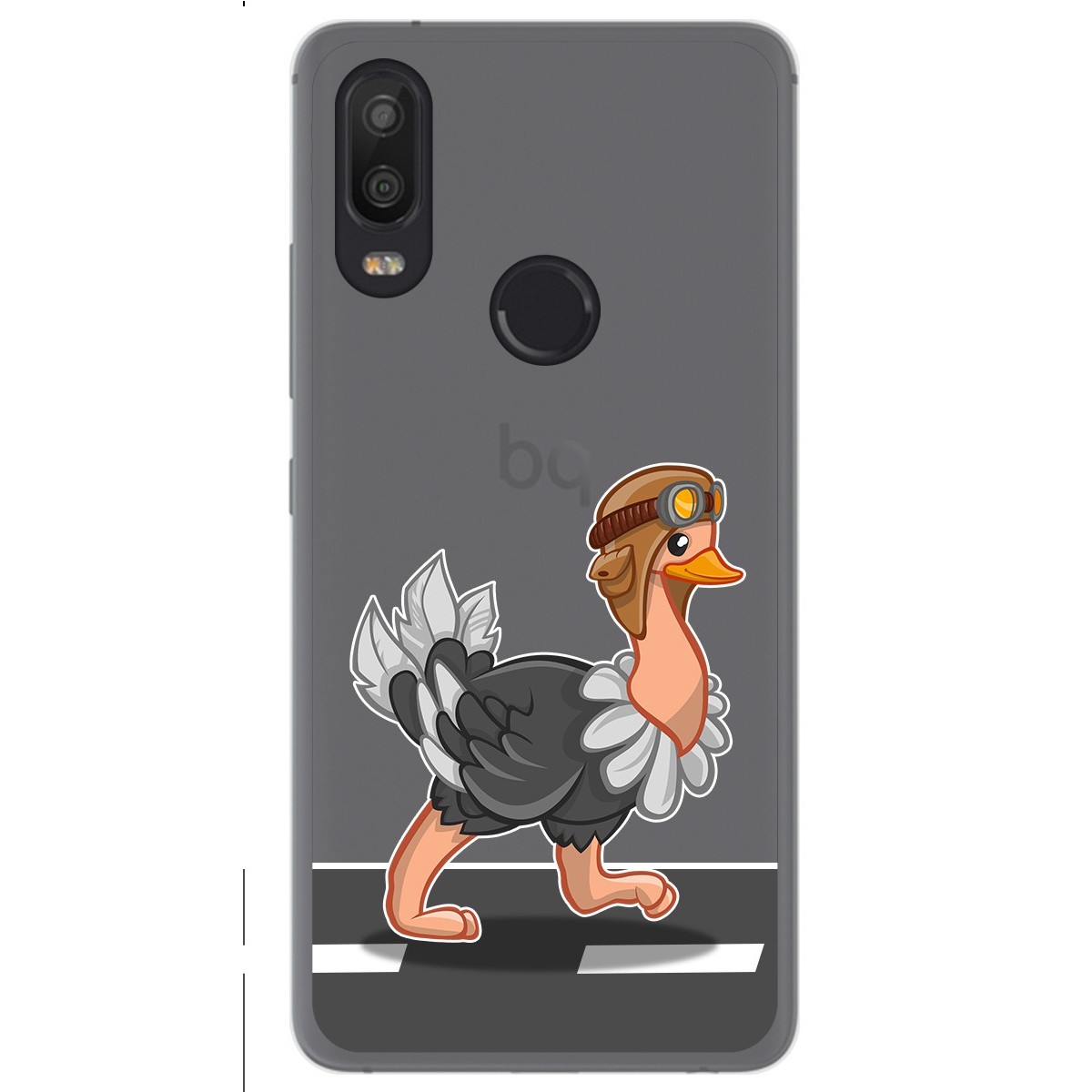 Funda Gel Transparente para Bq Aquaris X2 / X2 Pro diseño Avestruz Dibujos