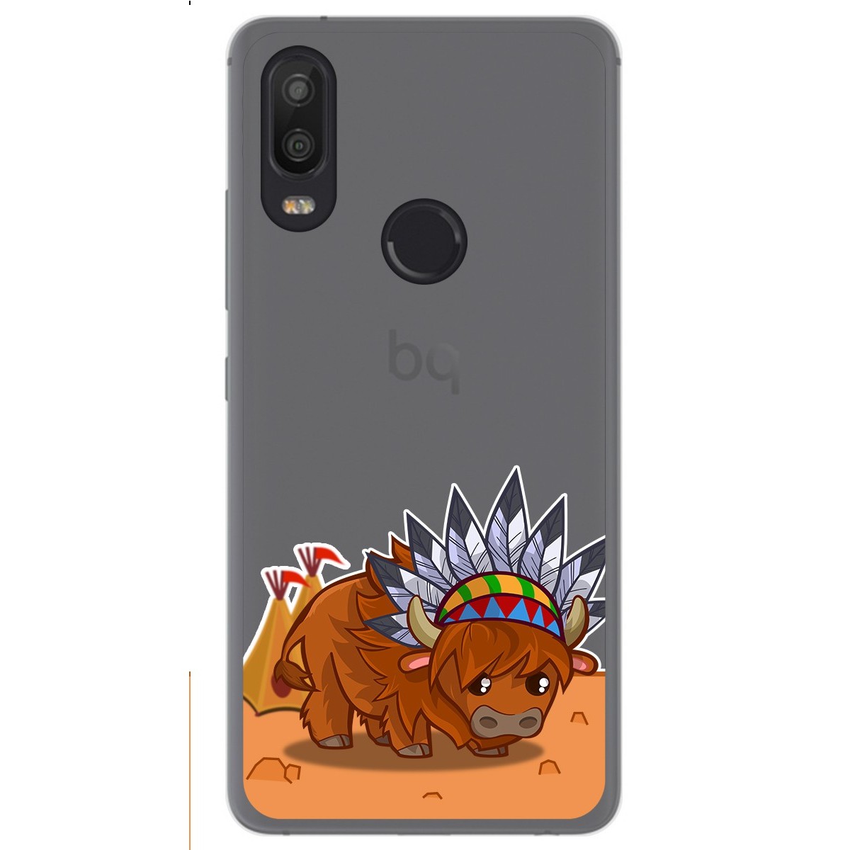 Funda Gel Transparente para Bq Aquaris X2 / X2 Pro diseño Bufalo Dibujos