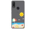 Funda Gel Transparente para Bq Aquaris X2 / X2 Pro diseño Playa Dibujos