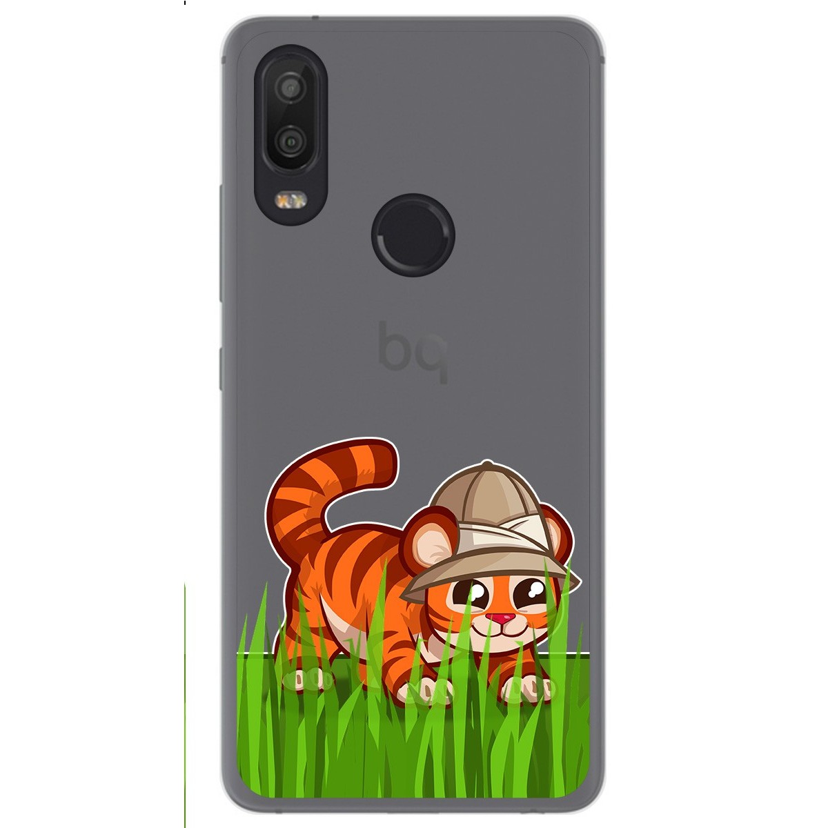 Funda Gel Transparente para Bq Aquaris X2 / X2 Pro diseño Tigre Dibujos